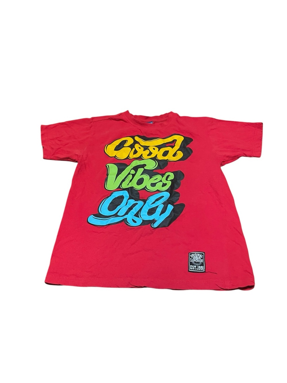 Good Vibes Only Graphic Tee - Red size large 14-16
